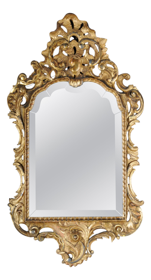 Venetian Baroque Ornately Gilded Wall Mirror, 19th Century