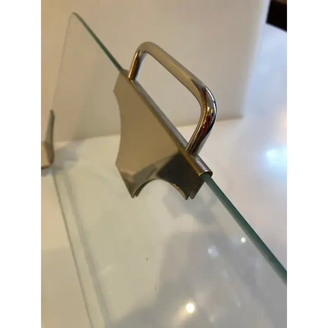 Milo Baughman 1960s Glass & Chrome Magazine Rack For Sale - Image 4 of 8