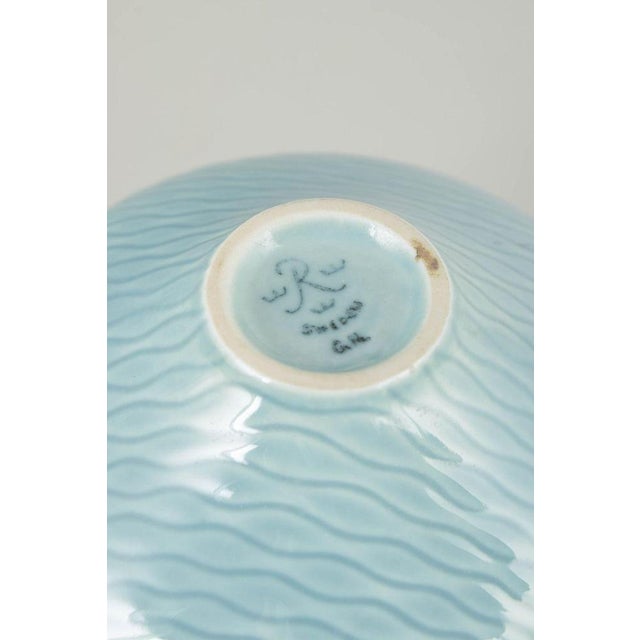 Gunnar Nylund Ceramic Vase with Turquoise Blue Glaze by Gunnar Nylund for Rörstrand For Sale - Image 4 of 5