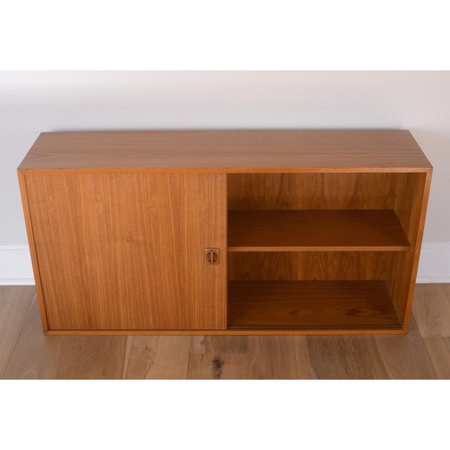 Danish Modern Teak Bookcase Cabinet With Sliding Door For Sale In San Francisco - Image 6 of 15
