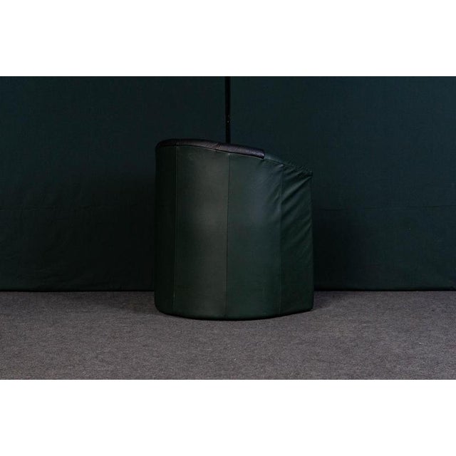 Animal Skin Vintage Black Leather Armchair For Sale - Image 7 of 18