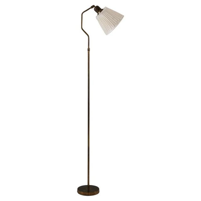 Metal Mid-Century Modern Swedish Floor Lamp in Brass, 1960s For Sale - Image 7 of 7