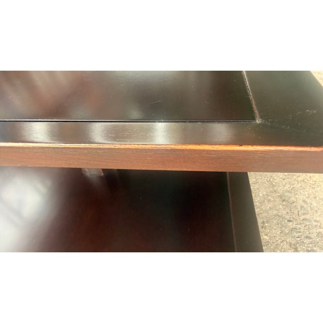Pair of Barbara Barry for Baker Furniture Two-Tier Mahogany Side Tables For Sale - Image 9 of 17