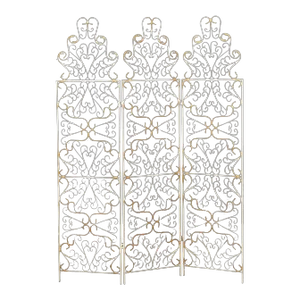 Mid Century Wrought Iron Three-Panel Folding Screen