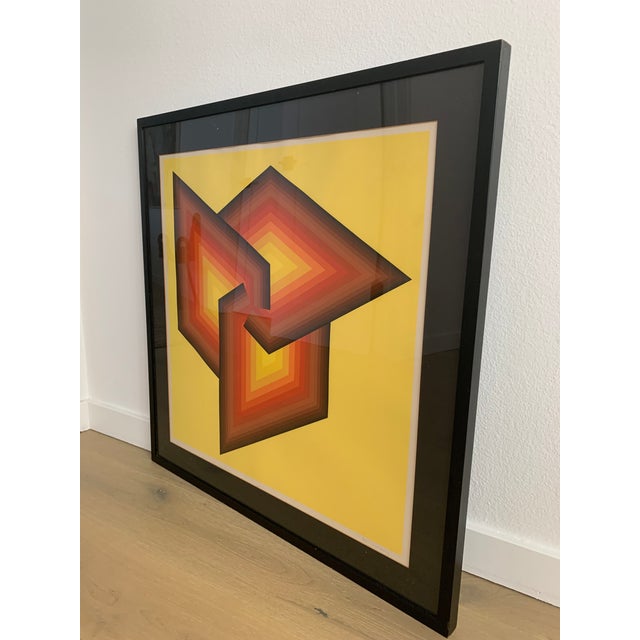 1980s Original Hard Edge Abstract Lithograph Artist Signed and Numbered For Sale In Los Angeles - Image 6 of 7