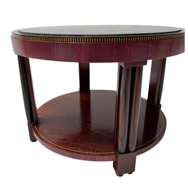 French Art Deco Coffee Table with Marble Top, 1930s For Sale - Image 3 of 11