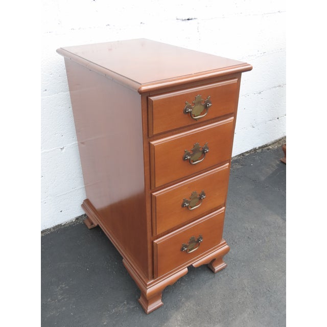 J B Van Sciver Tall and Narrow Maple Nightstands End Bedside Tables a Pair 6436 For Sale - Image 13 of 17