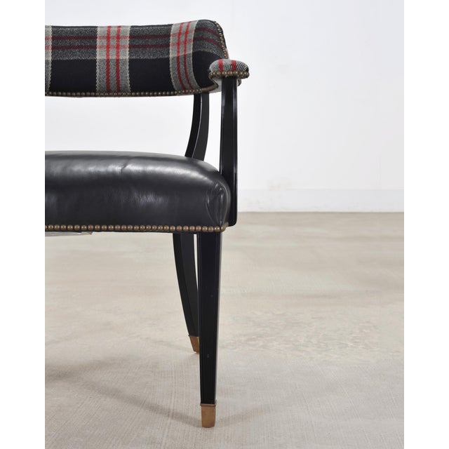 Ralph Lauren Hither Hills Studio Dining Arm Chair Tartan Leather For Sale - Image 11 of 18