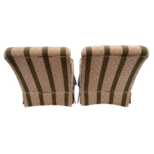 Custom Rolled Arm Club Chairs - A Pair For Sale - Image 4 of 10