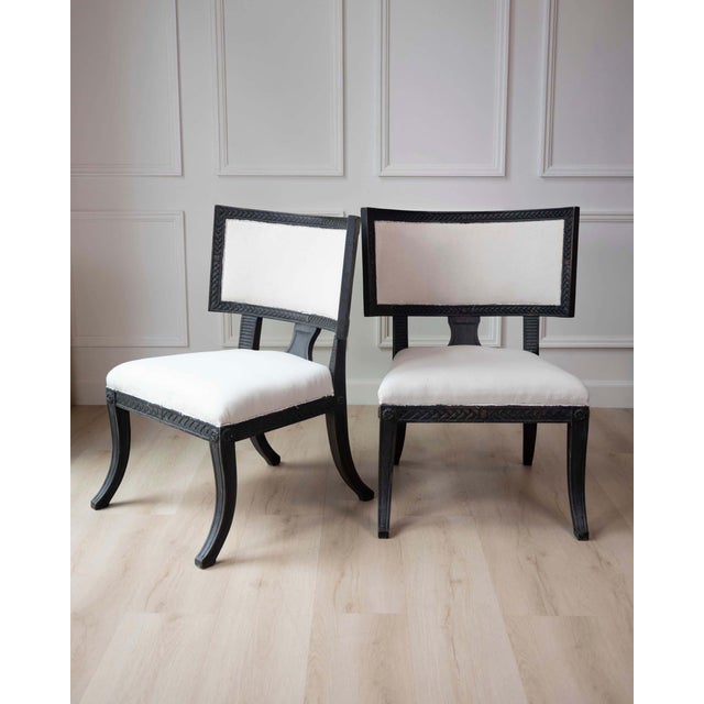 Neoclassical Pair of Swedish Empire Chairs, Early 19th Century For Sale - Image 3 of 9