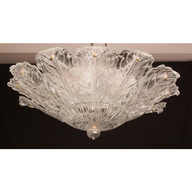 Italian Mid-Century Large Transparent Murano Glass Ceiling Light For Sale - Image 11 of 12