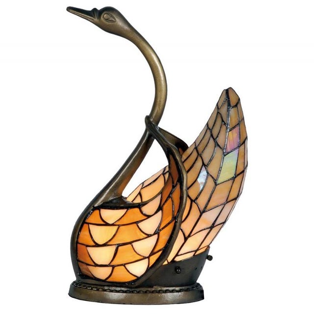 Tiffany Swan Lamp in Metal For Sale - Image 3 of 3