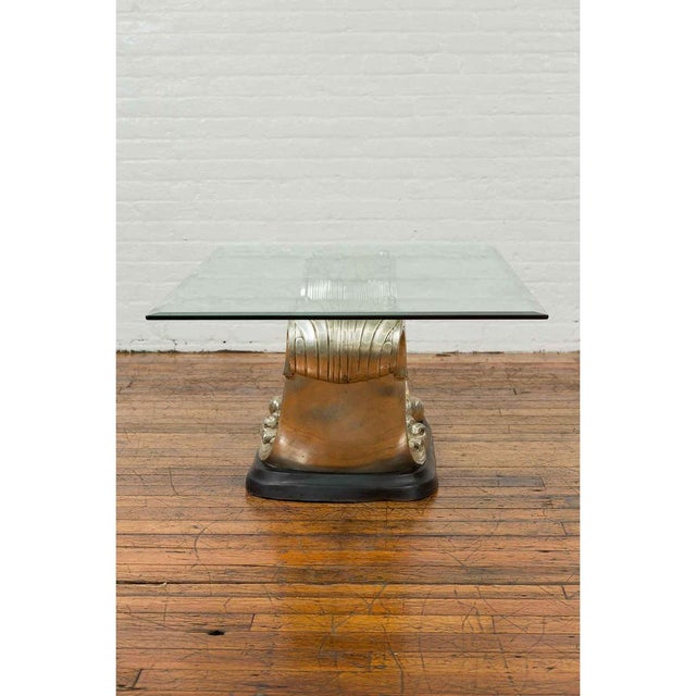 Silver Waves Contemporary Bronze Coffee Table Base For Sale - Image 10 of 11