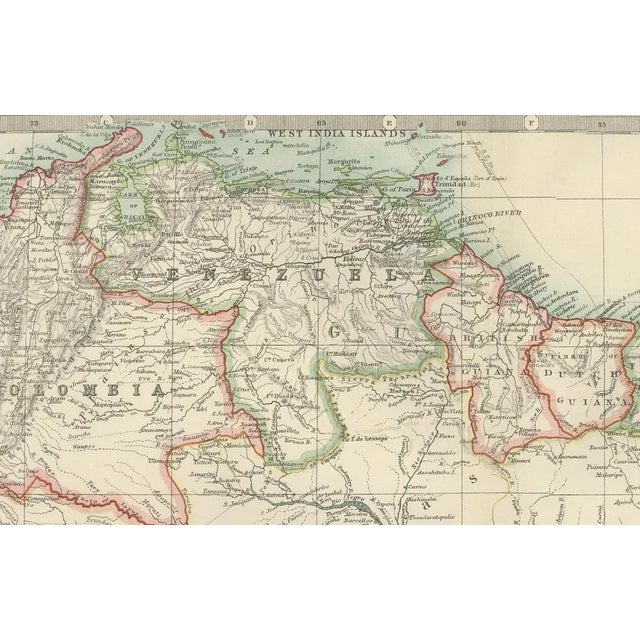 1900 - 1909 Map of Northern South America by Keith Johnston, 1903 For Sale - Image 5 of 10