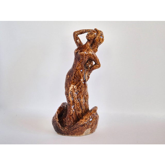 Vintage Handcrafted Ceramic Abstract Woman Sculpture, 1970s For Sale - Image 5 of 10