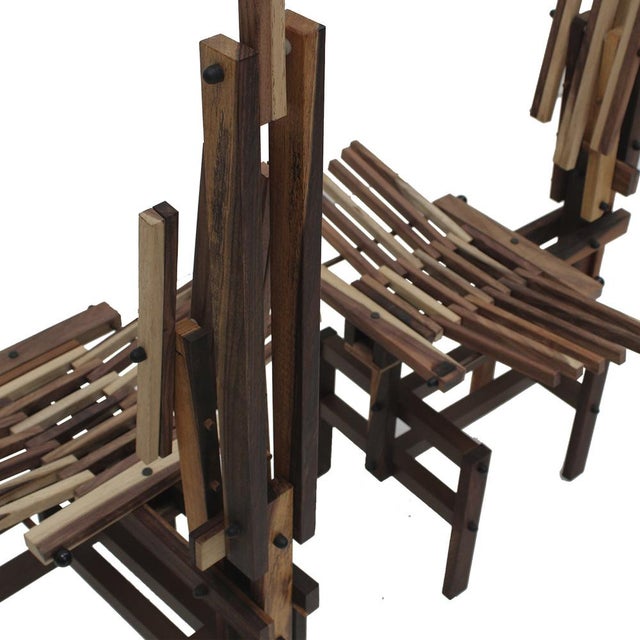 Set of Italian Sculptural Wooden Chairs by Anacleto Spazzapan, 1980s For Sale - Image 11 of 18