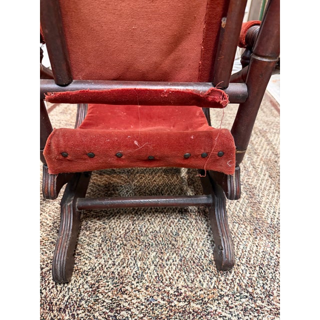 Victorian Antique Victorian Child's Platform Rocking Chair For Sale - Image 3 of 7