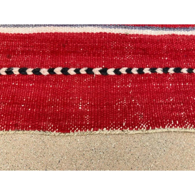 1960s Moroccan Vintage Flat-Weave Ethnic Textile Rug For Sale - Image 11 of 13