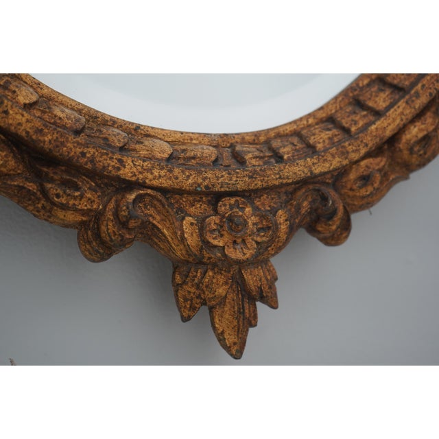 Glass Labarge Italian Neoclassical Gold Frame Designer Mirror For Sale - Image 7 of 13