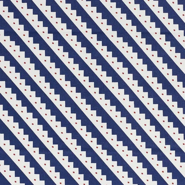 Sample - Schumacher Zeppelin Fabric in Blue For Sale