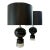 Mid-Century Modern Black Ceramic Lamps With Chrome and Removable Lucite Bases - a Pair For Sale