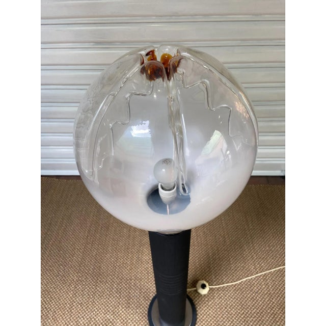 Package Lamp - Mazzega Murano and Metal Glass H120XD33 Circa 1970. This piece is attributed to the mentioned...