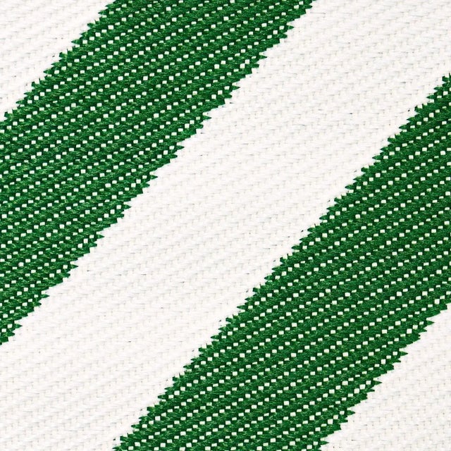 Traditional Schumacher Airmail Ii Indoor/Outdoor Tape, Green & Ivory For Sale - Image 3 of 4