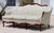 French Provincial Vintage French Provincial Louis XV Style Sofa / Loveseat Settee by Fogle Furniture Co. – Carved Hardwood Frame & Damask Upholstery For Sale - Image 3 of 16
