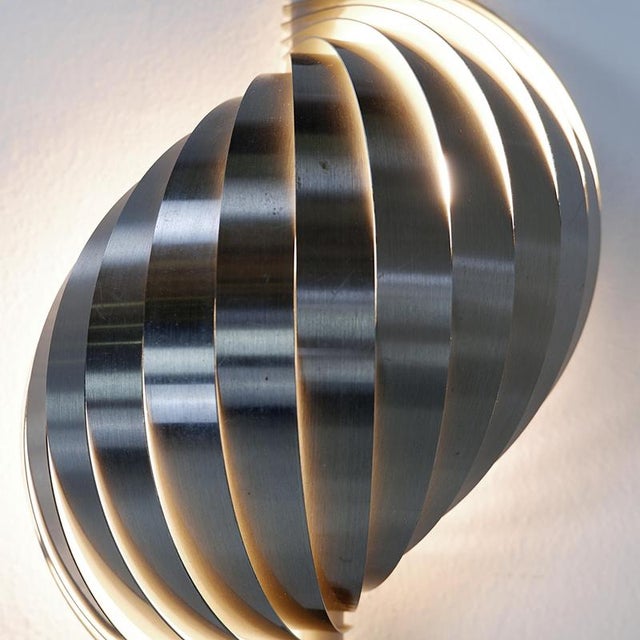 Swelling Aluminium Sconce by Henri Mathieu, 1970s For Sale - Image 5 of 16