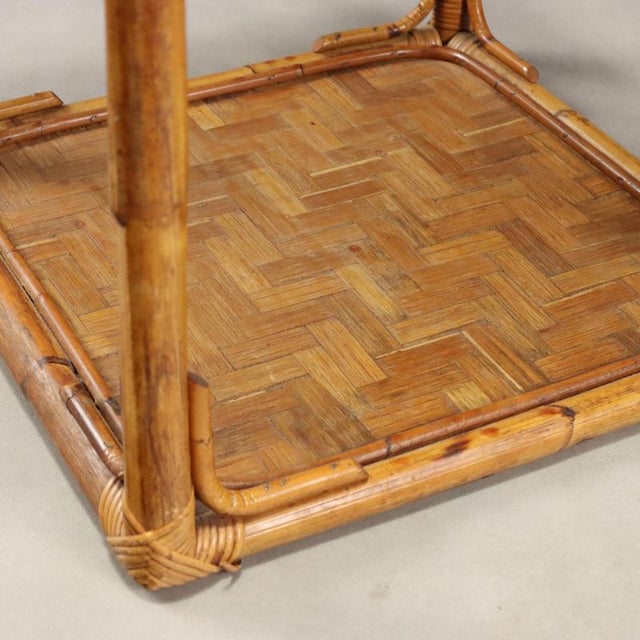 Wood Wicker and Bamboo Coffee Table, 1970s For Sale - Image 7 of 12