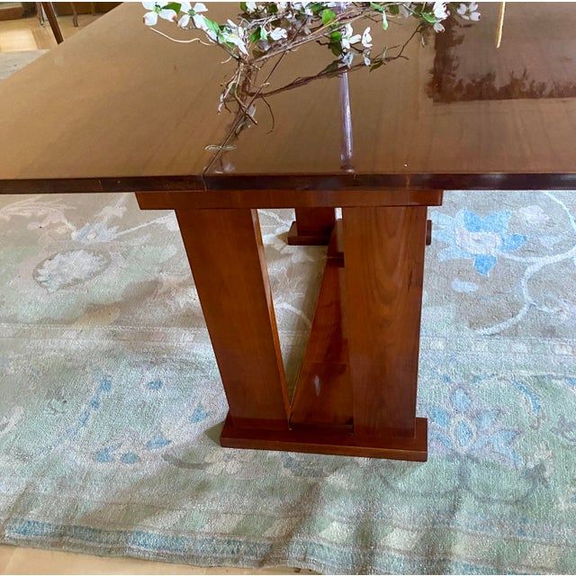 1950s Art Deco Style Mahogany Wood Dining Table / Console For Sale - Image 11 of 12