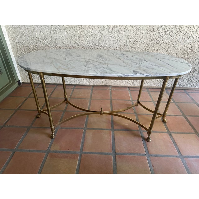 White 1970s LaBarge Racetrack Custom Table For Sale - Image 8 of 10