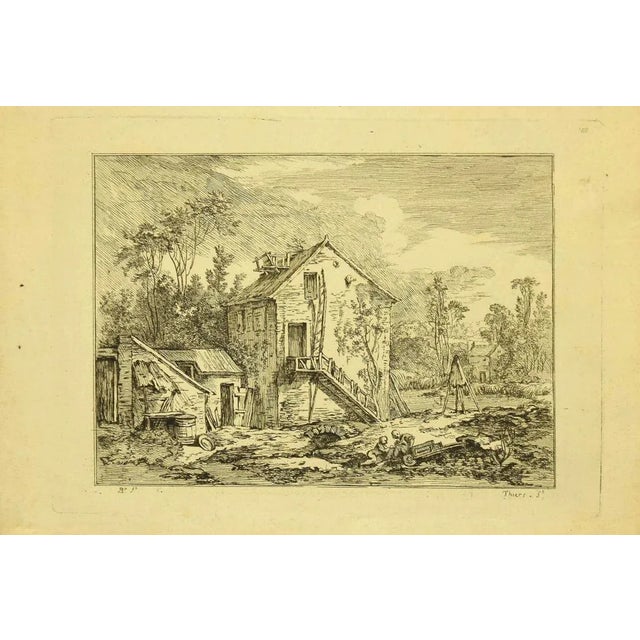 Country Houses is an original etching realized by Baron De Thiers (après Boucher) in the 1760s. The artwork is in good...
