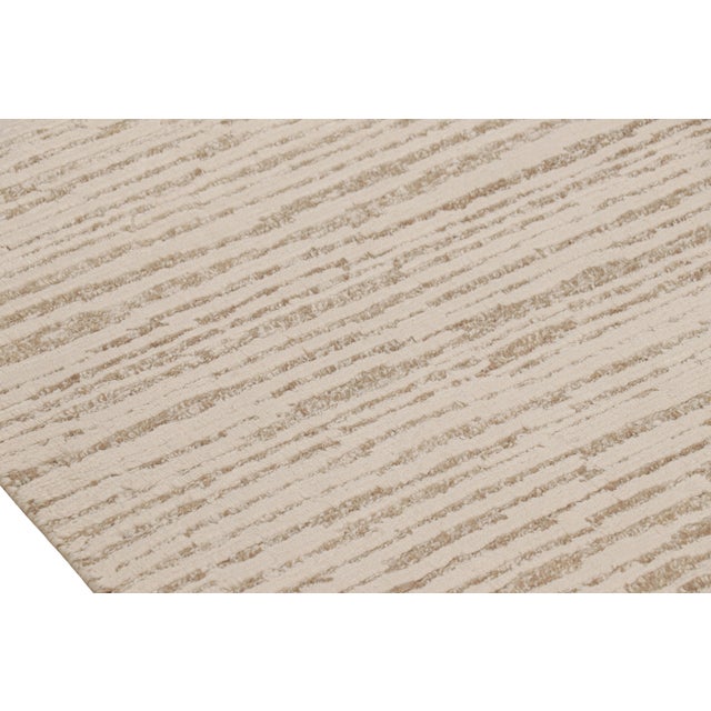 Rug & Kilim’s Contemporary Textural Rug With Beige and Cream White Tones For Sale In New York - Image 6 of 8