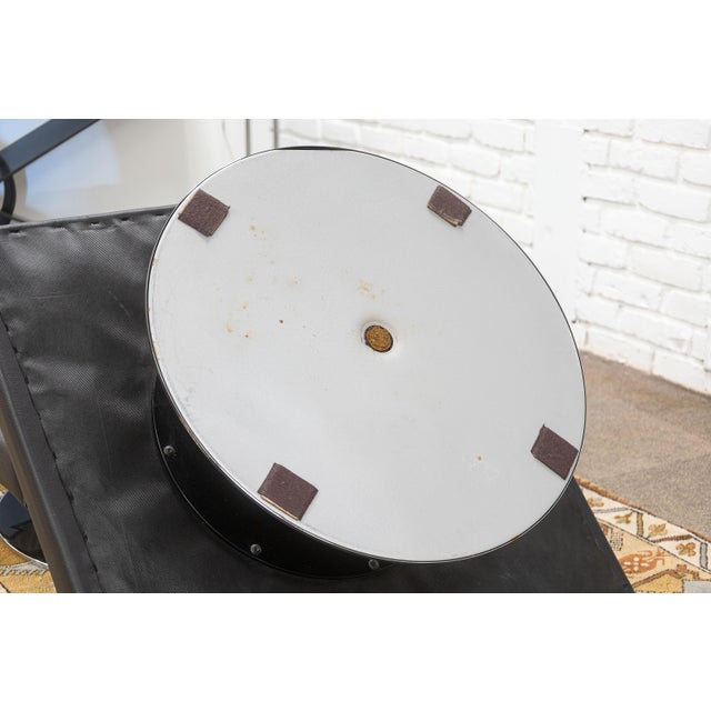 Modern Pair of Black Leather Polished Chrome Modern Swivel Ottomans Minotti Style For Sale - Image 3 of 7