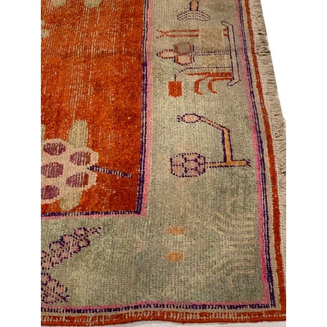 1940s 1940s Vintage Hand Knotted Vintage Khotan Rug For Sale - Image 5 of 8