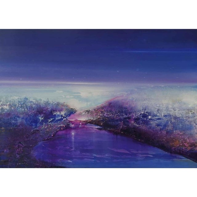 Barbara Hubert, Night of Falling Stars 2, 2025, Oil on Canvas For Sale - Image 3 of 6