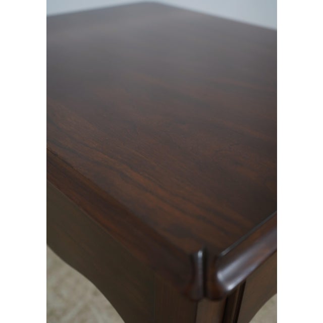 Pair of Henkel Harris Cherry Queen Anne 1 Drawer Lamp Tables For Sale - Image 15 of 18