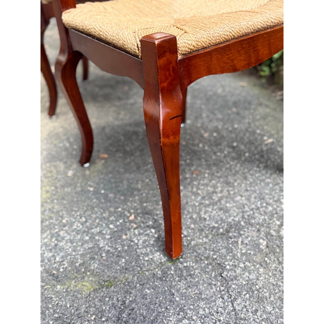 Brown Late 20th Century French Farmhouse Ladderback Chairs - Set of 4 For Sale - Image 8 of 11