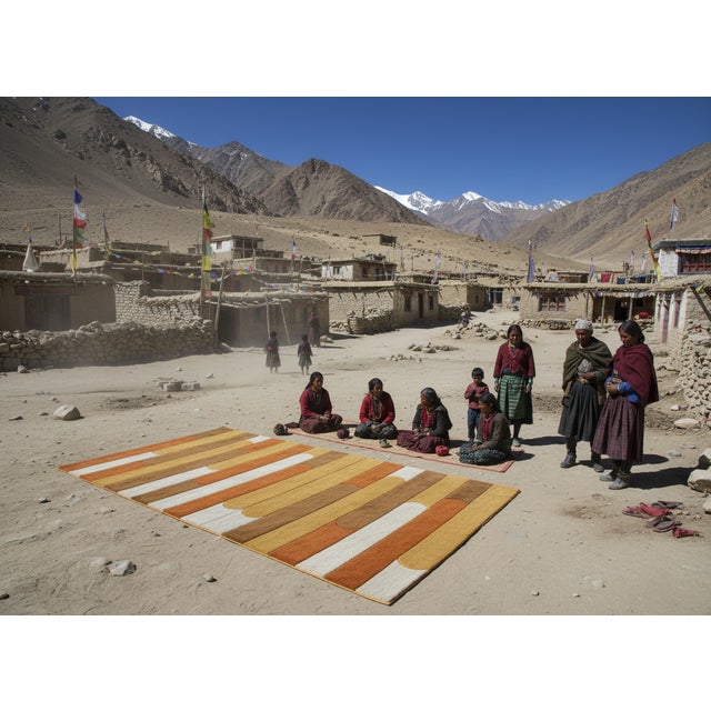 Textile Mid Century Luxury Handtufted PetYarn Bath Rug For Sale - Image 7 of 8