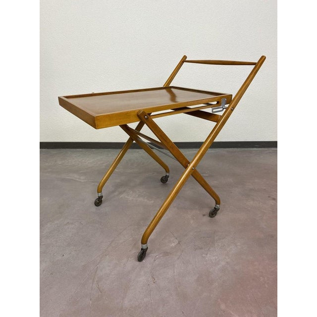 Functionalist folding trolley by Thonet Mundus professionally stained and repolished. This piece is attributed to the...