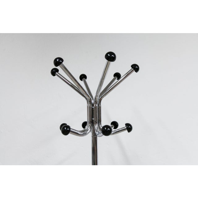 Rotating Parrot Coat Rack with 12 Chrome Hooks and Plastic Half Spheres, 1960s For Sale - Image 4 of 18