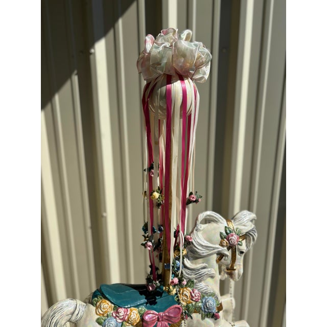 1980s Vintage 1980s Life Size Carousel Horse Art on Decorative Stand For Sale - Image 5 of 12