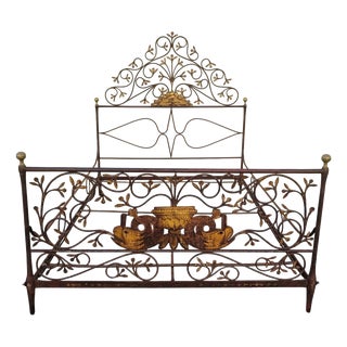 Genoese Bed in Painted Iron, 1800s For Sale