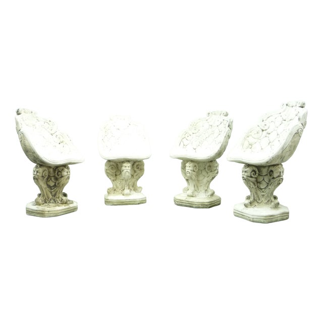 Mid-Century Stone Garden Armchairs, 1960s, Set of 4 For Sale