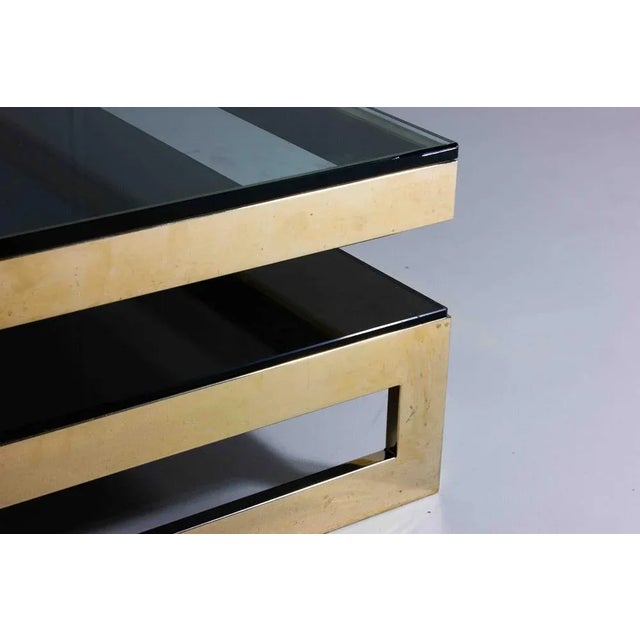 Gold Gold Plated G-Shaped Coffee Table from Belgochrom, 1970s For Sale - Image 8 of 10
