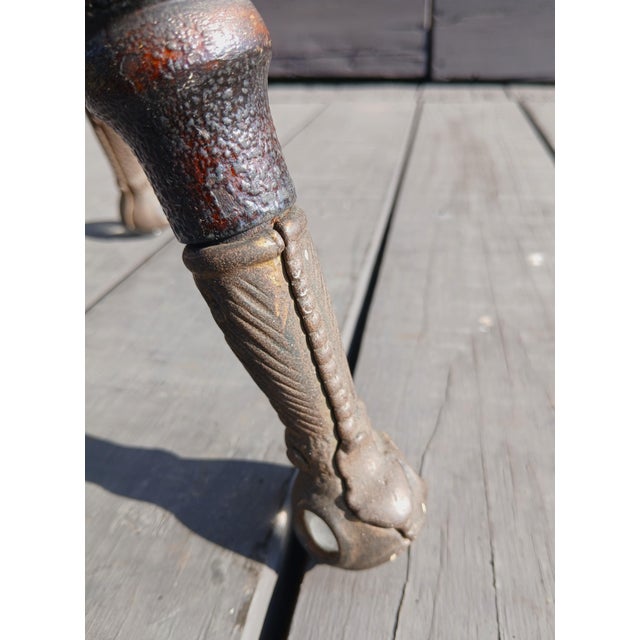 Wood Early 1900s Antique Chas Parker Meriden Ct Mahogany Organ or Piano Stool Iron With Glass Feet For Sale - Image 7 of 18