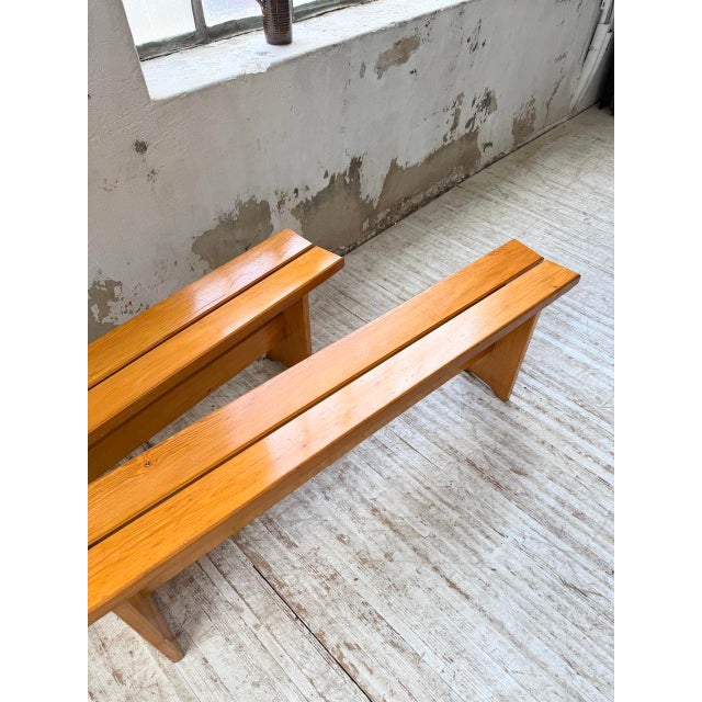 Pine Benches by Charlotte Perriand for Les Arcs, 1970s, Set of 2 For Sale - Image 8 of 18