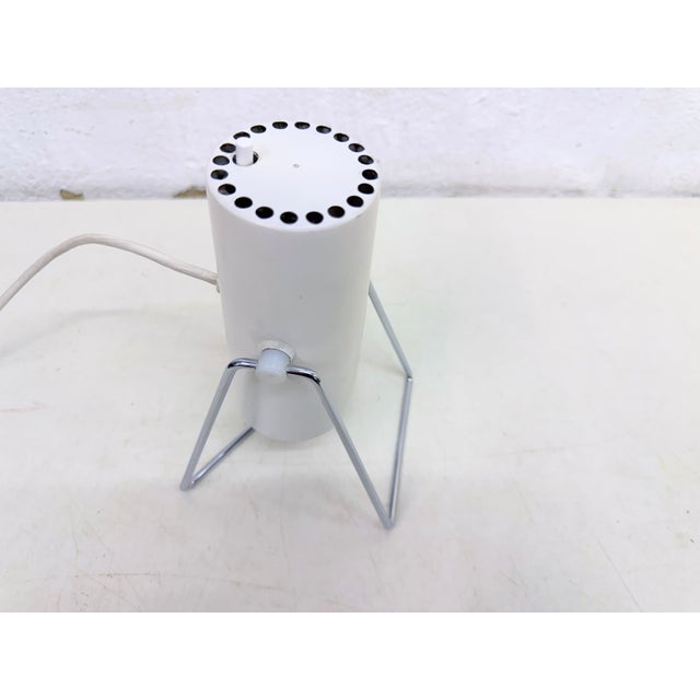 Two small table lamps from the 1960s/70s, single-bulb, E14 socket. Chrome-plated and painted metal. Good used condition....