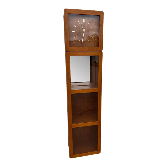 Mid-Century Modern Danish Teak DANclock Lighted Floor Clock / Grandfather Clock, 1970 For Sale